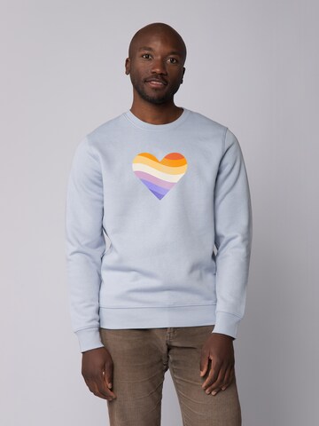 Sweat-shirt 'Rainbow Heart' Watapparel en bleu : devant