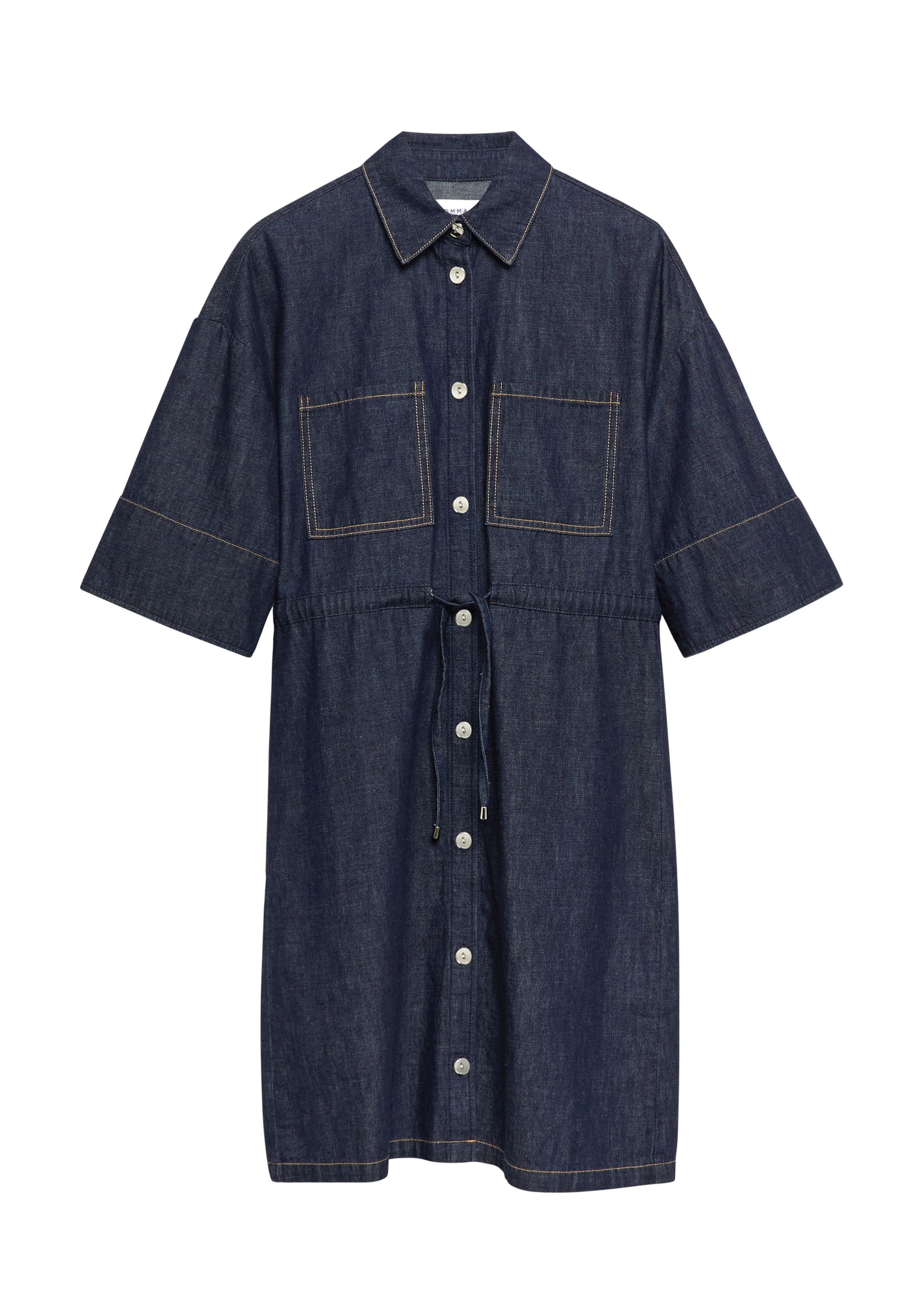 COMMA - Vestido camisero en azul: frente