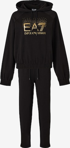 juoda EA7 Emporio Armani Treniruočių kostiumas: priekis