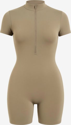 FemmeTone Athletic Bodysuit in Grey: front