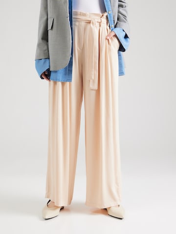 ABOUT YOU - Pierna ancha Pantalón plisado 'Valentine' en beige: frente