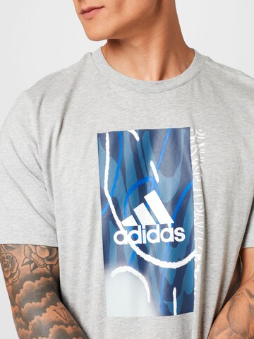 ADIDAS SPORTSWEAR Performance Shirt 'Bagde of Sport Courts Graphic' in Grey