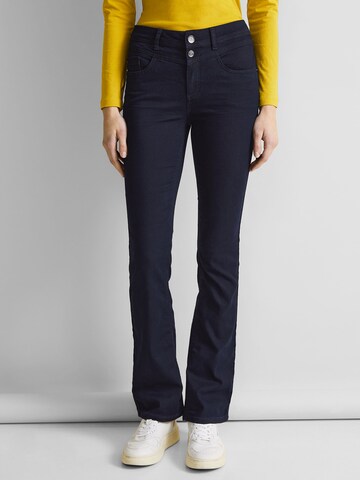 STREET ONE Bootcut Jeans 'York' in Blauw: voorkant