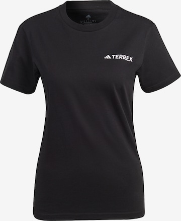 ADIDAS TERREX Performance Shirt 'Graphic Mtn' in Black: front