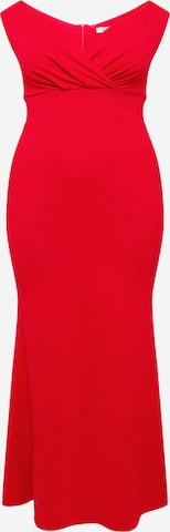 WAL G. فستان سهرة 'ANNIE' بلون أحمر: الأمام