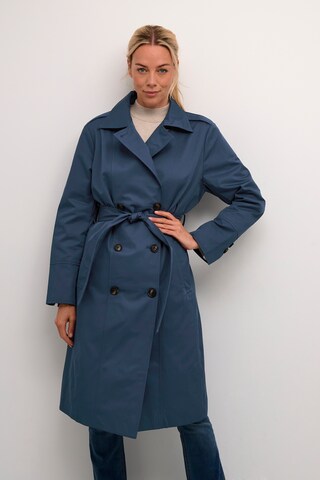 Cream Between-Seasons Coat 'Novinna ' in Blue: front