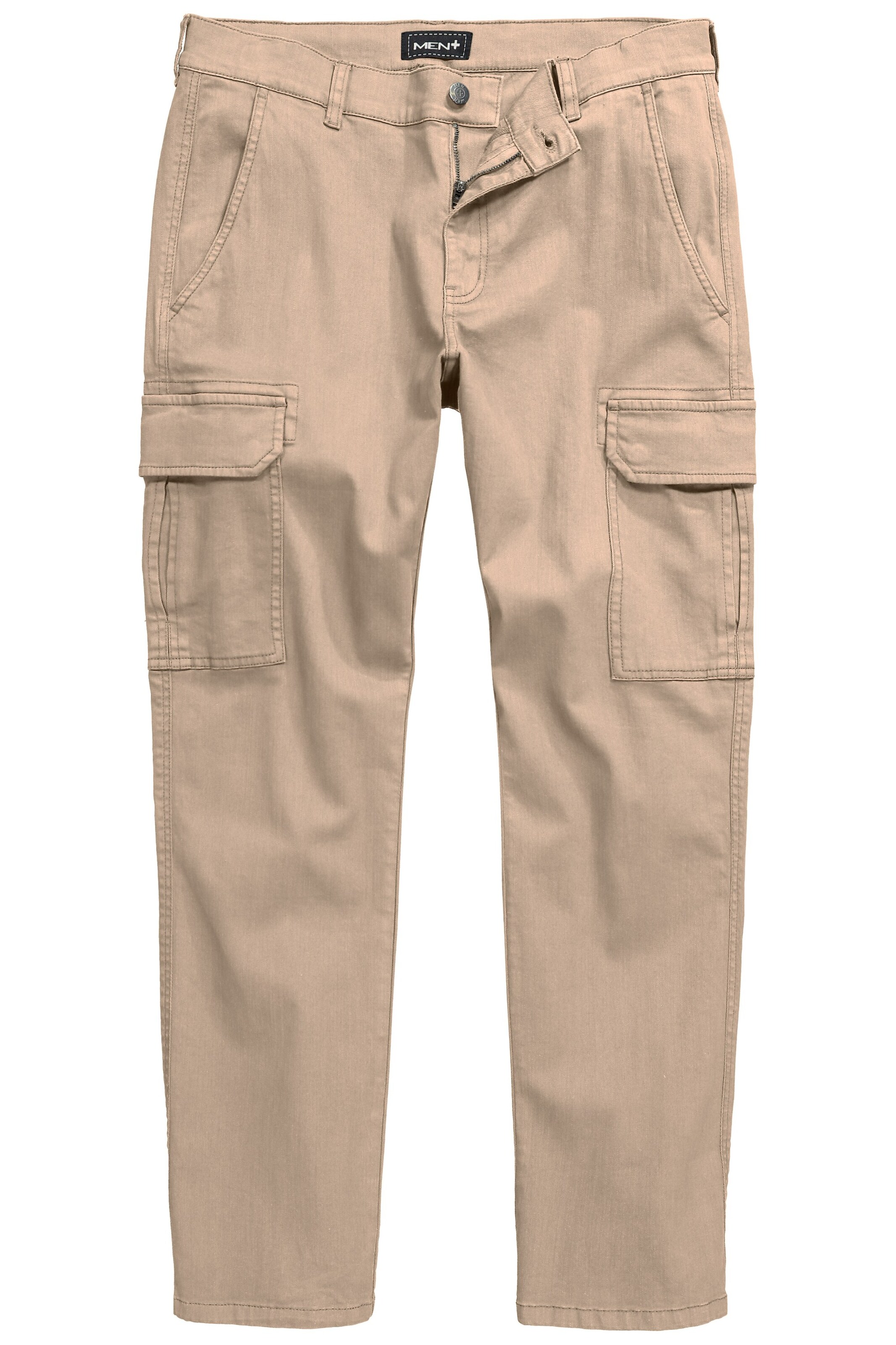Men Plus Cargobroek in de kleur Sand, Productweergave