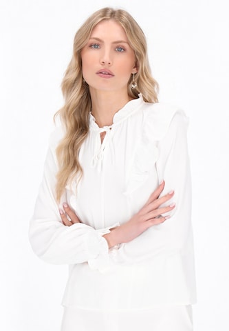 DreiMaster Klassik Blouse in Wit: voorkant