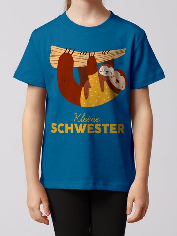 T-Shirt 'Faultier Kleine Schwester' watabout.kids en bleu