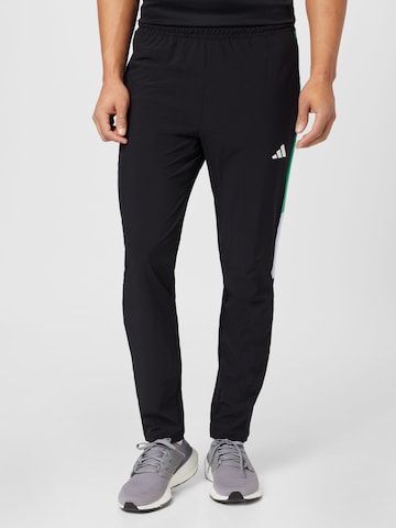 ADIDAS PERFORMANCE Slim fit Workout Pants 'Colorblock 3-Stripes' in Black: front