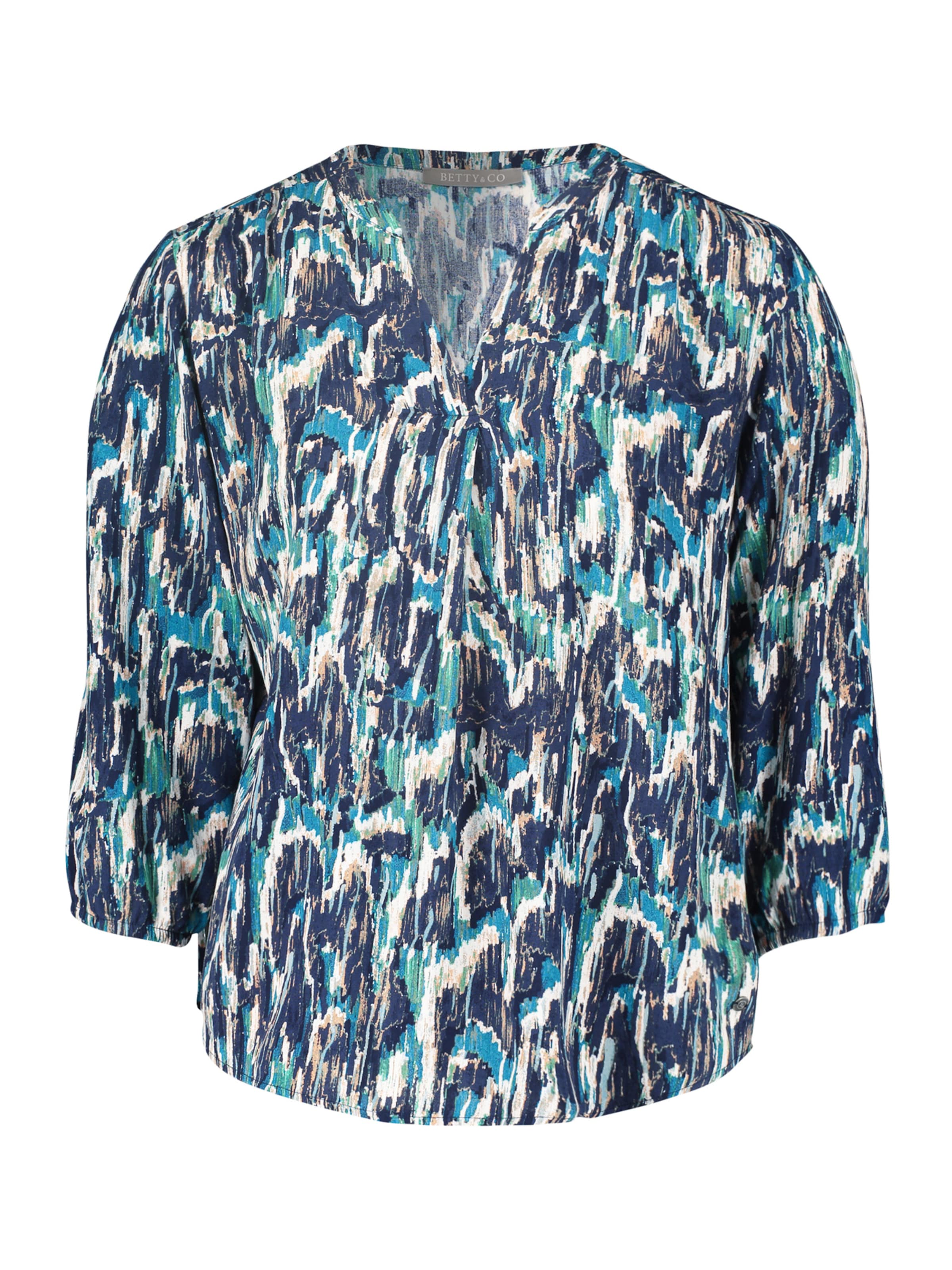 Betty & Co Schlupfbluse mit Print in Blau: Vorderseite