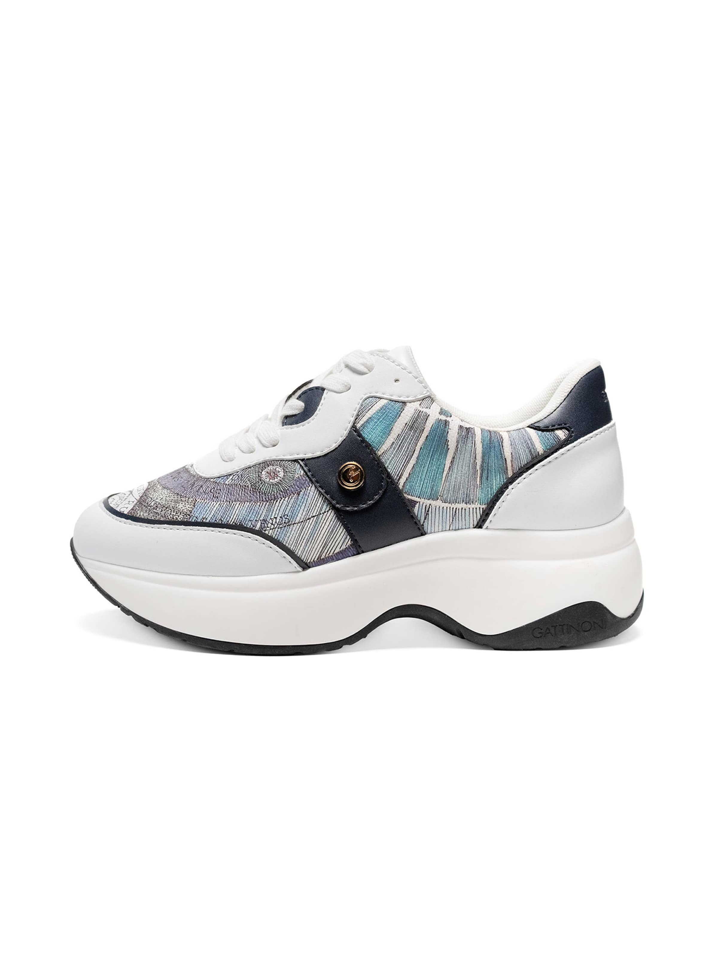 Gattinoni Platform trainers in White: front