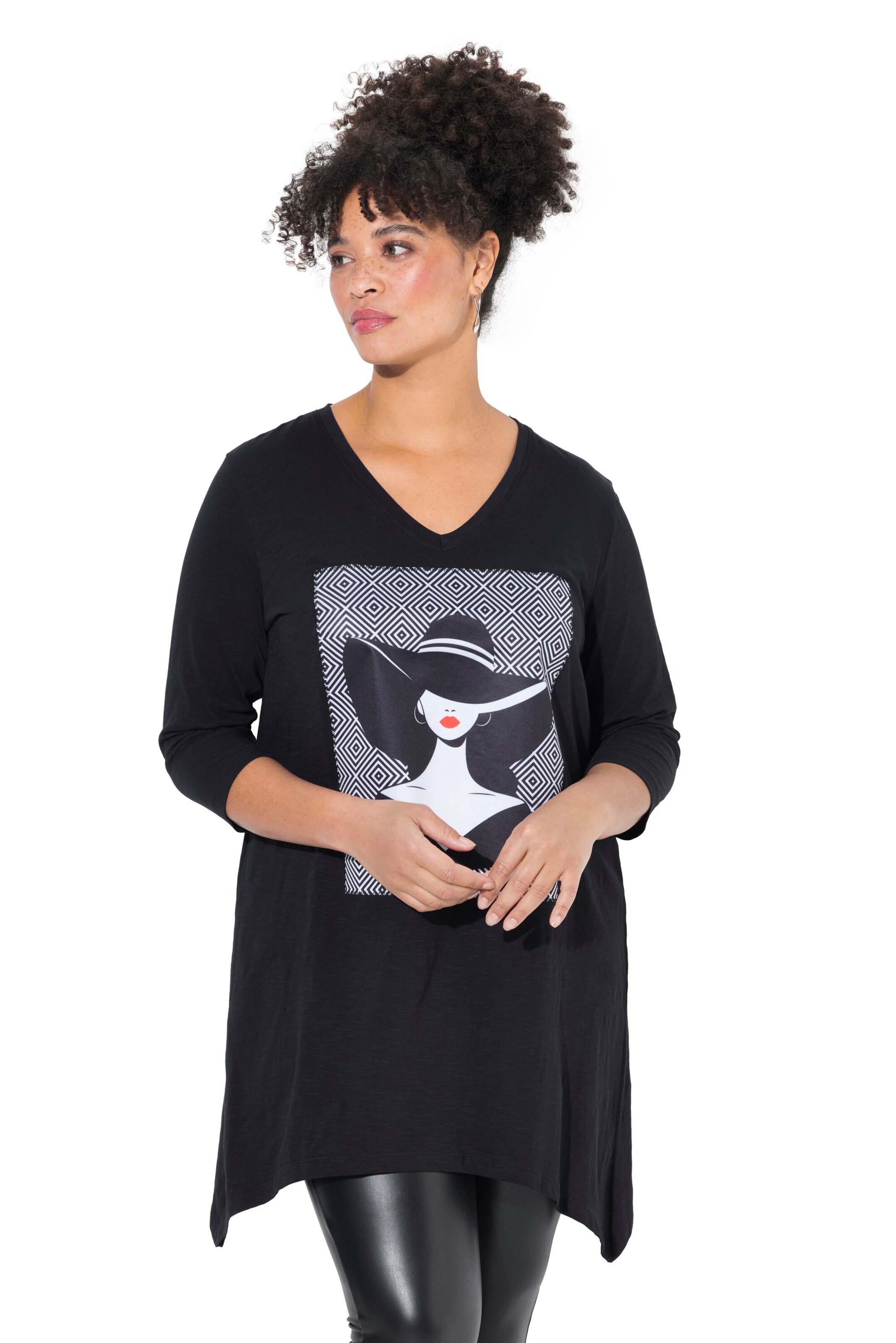 T-shirt MIAMODA en noir : devant