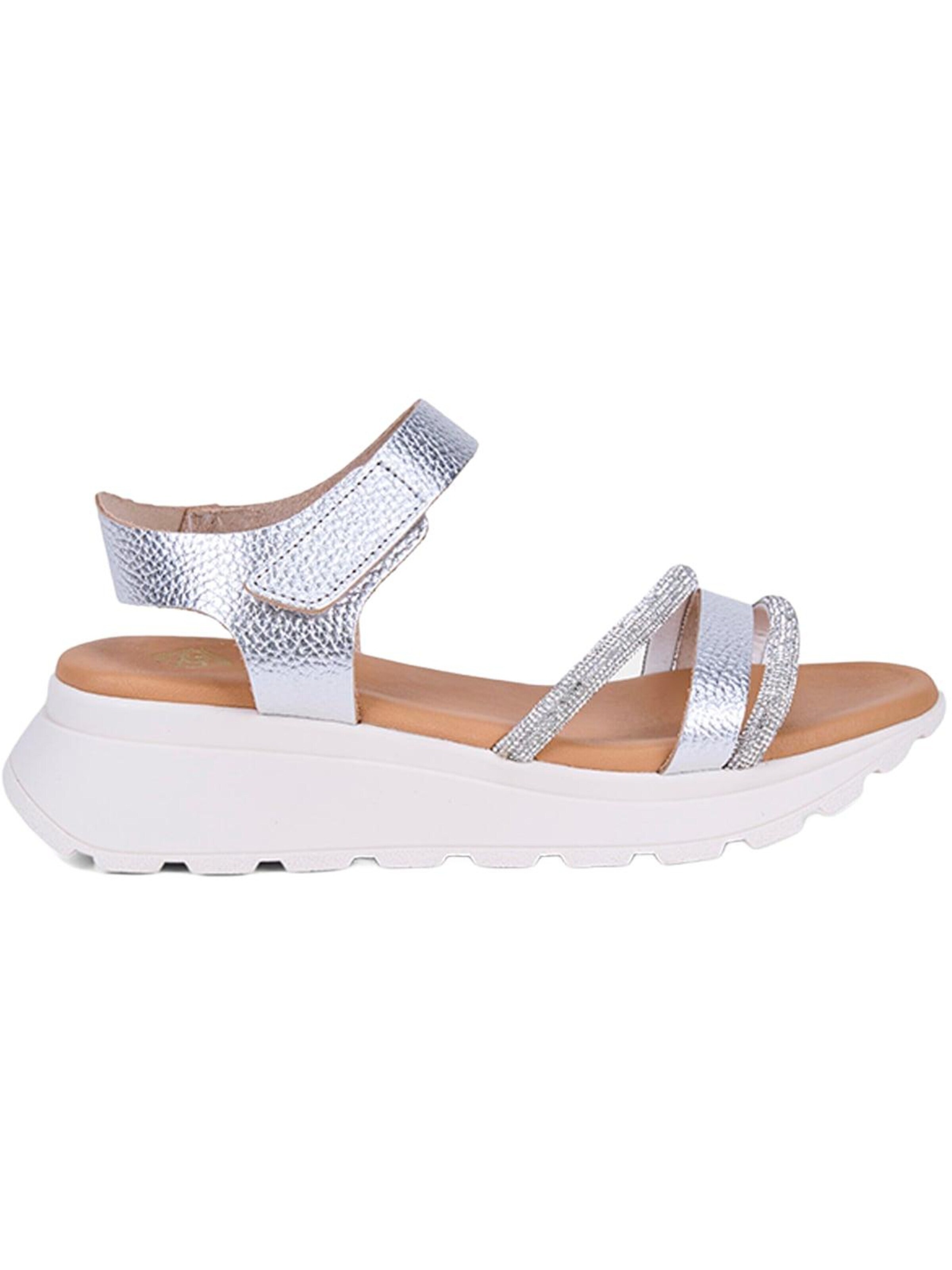 Desa - Sandalias 'DESA Damen-Keilsandalen aus Leder mit Steindetails' en plata