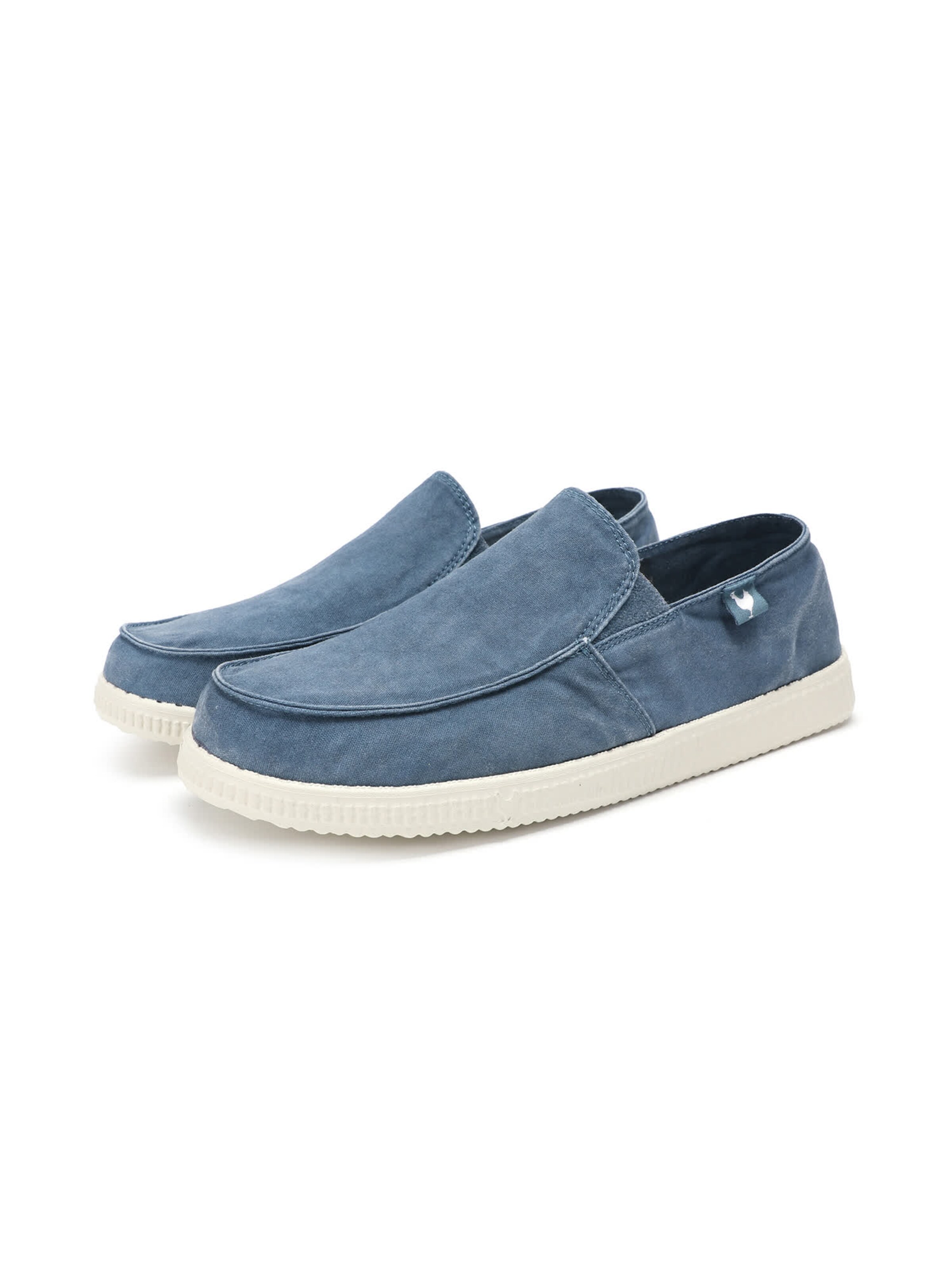 Walk In Pitas Moccasin ' 150 SLIP ON WASHED ' in Blue: front