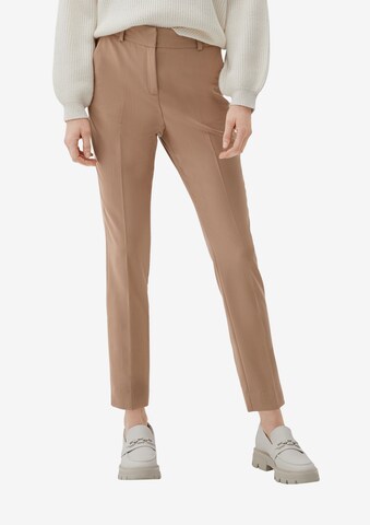 s.Oliver BLACK LABEL Tapered Chino trousers 'Sue' in Brown: front