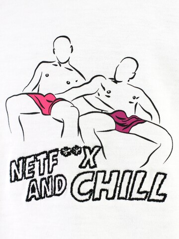 Magdeburg Los Angeles T-Shirt 'Netfxxx And Chill' in Weiß