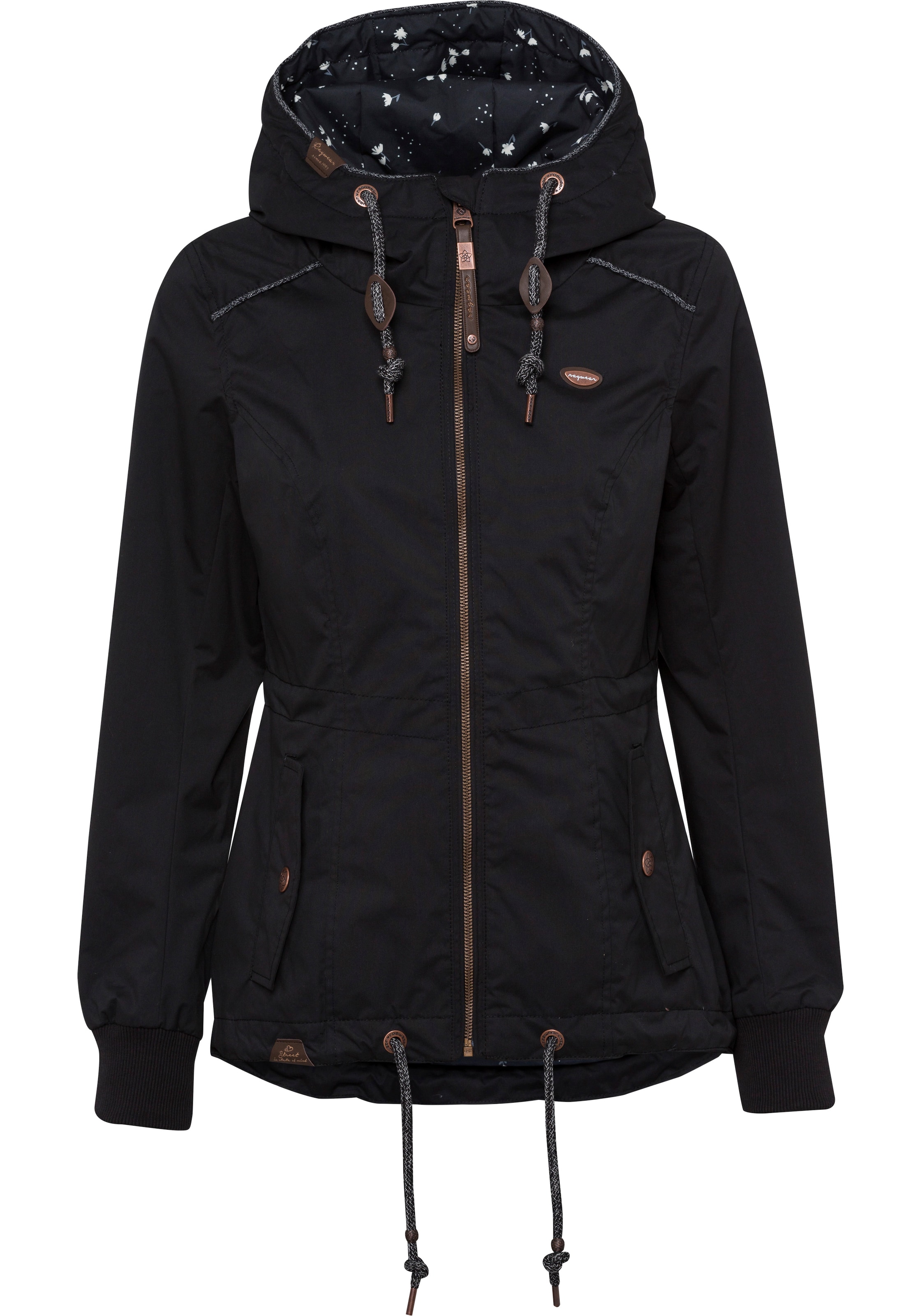 Ragwear Performance Jacket in Black: front