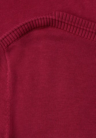 STREET ONE Basic Pullover mit U-Boot-Ausschnitt in Rot