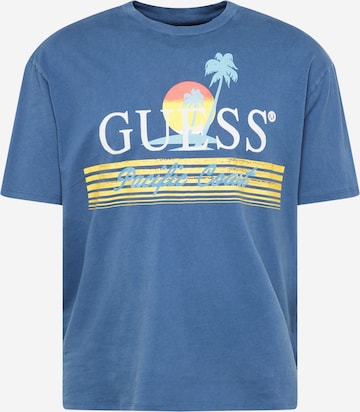 GUESS Тениска 'PACIFIC COAST' в синьо: отпред