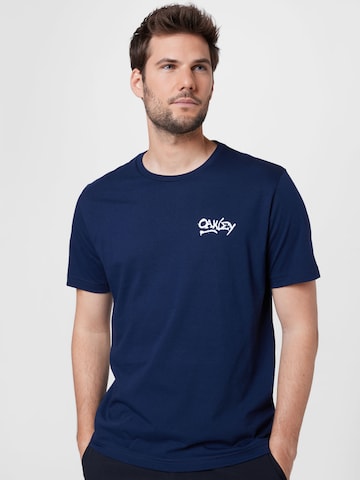 T-Shirt fonctionnel '11 FROGS' OAKLEY en bleu : devant