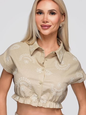 Ombre Blouse in Beige: voorkant