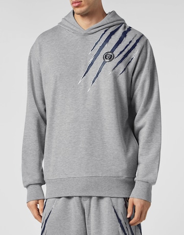 Plein Sport Sweatshirt 'Scratch' in Grey: front