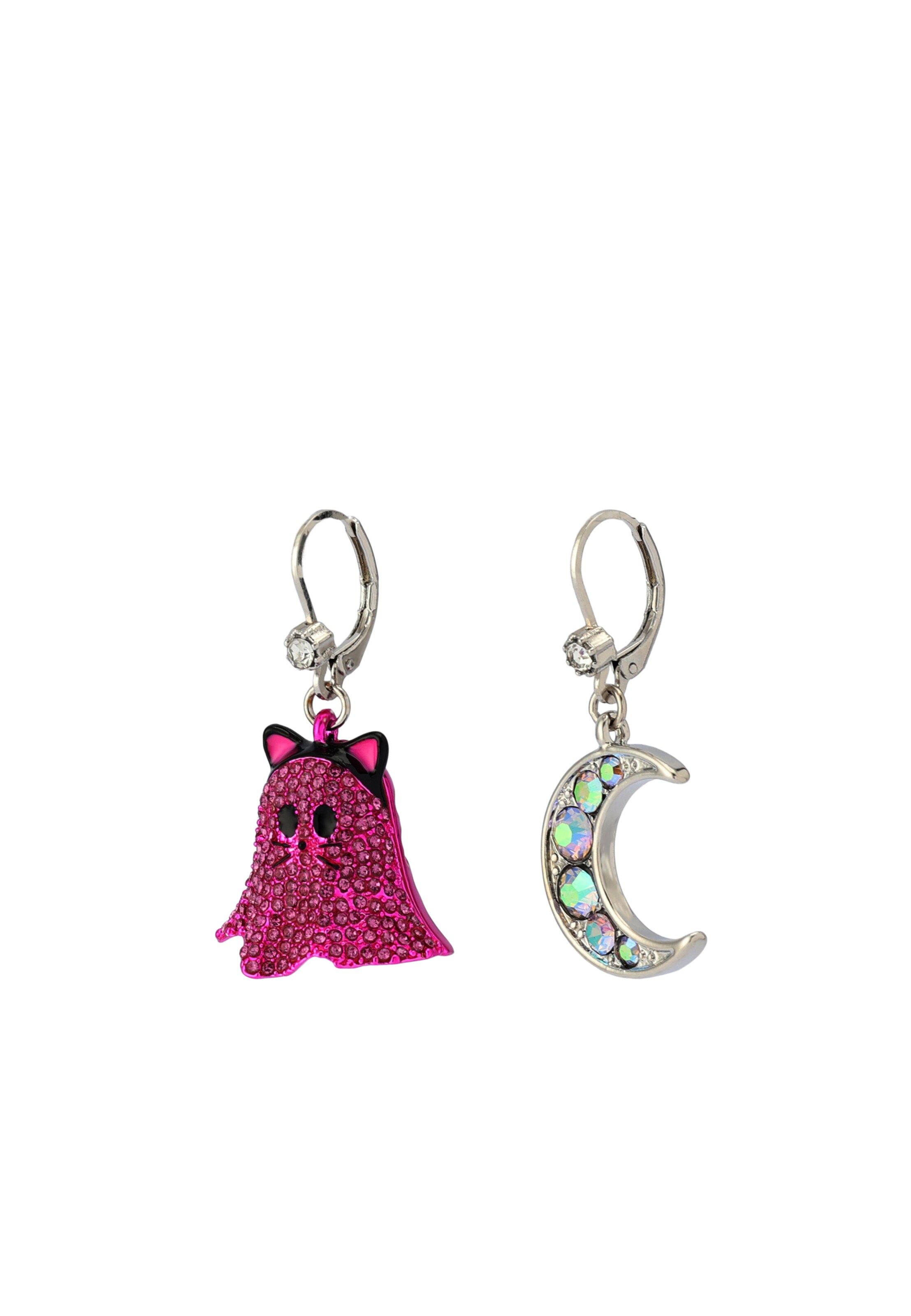 Betsey Johnson Náušnice 'Halloween Katze & Mond' – pink
