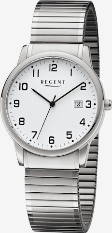 REGENT Analoguhr in Silber: Vorderseite