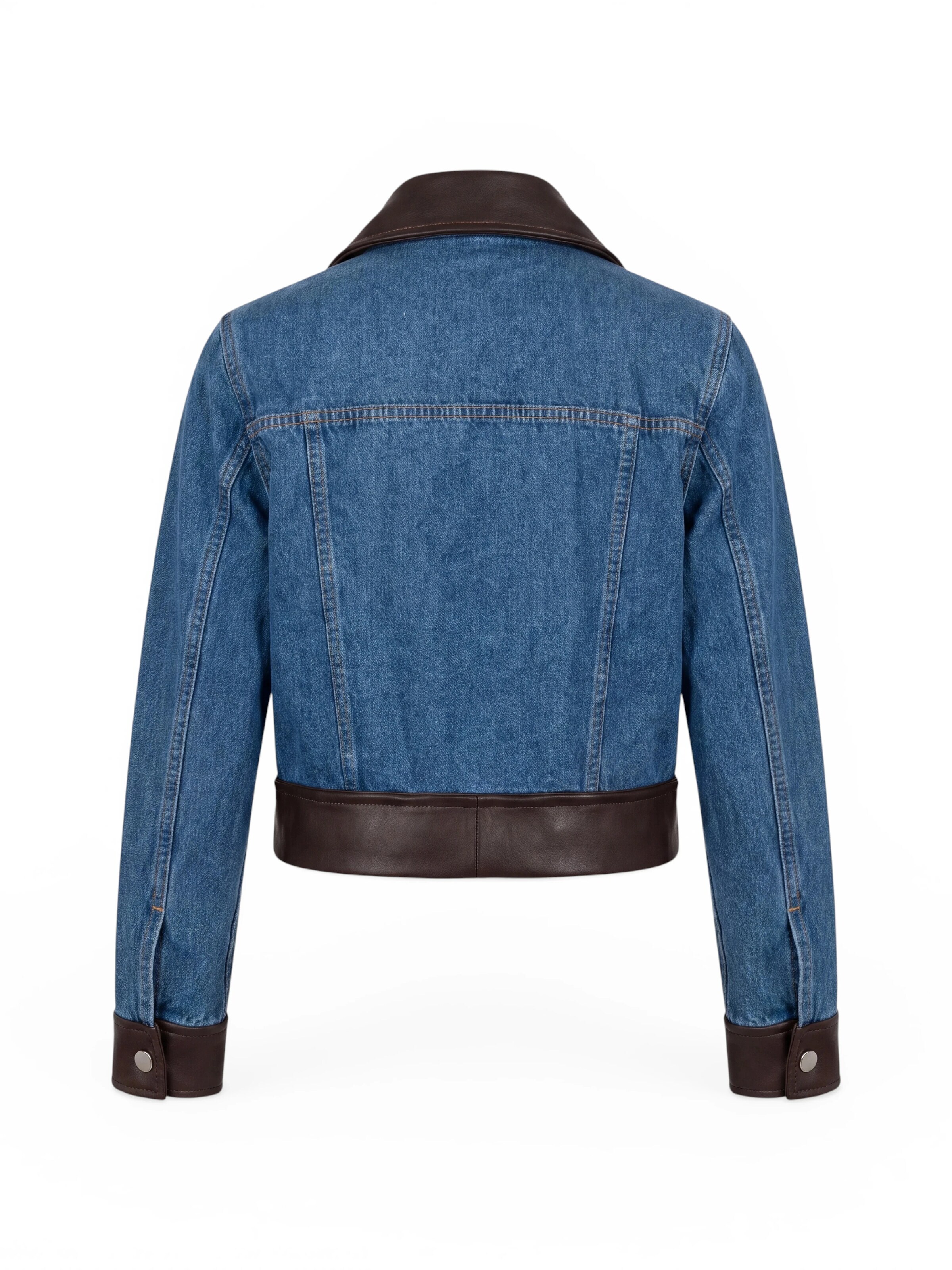 Fenice Übergangsjacke 'Denim Leather signature'‌‌‌‌‌ in Braun
