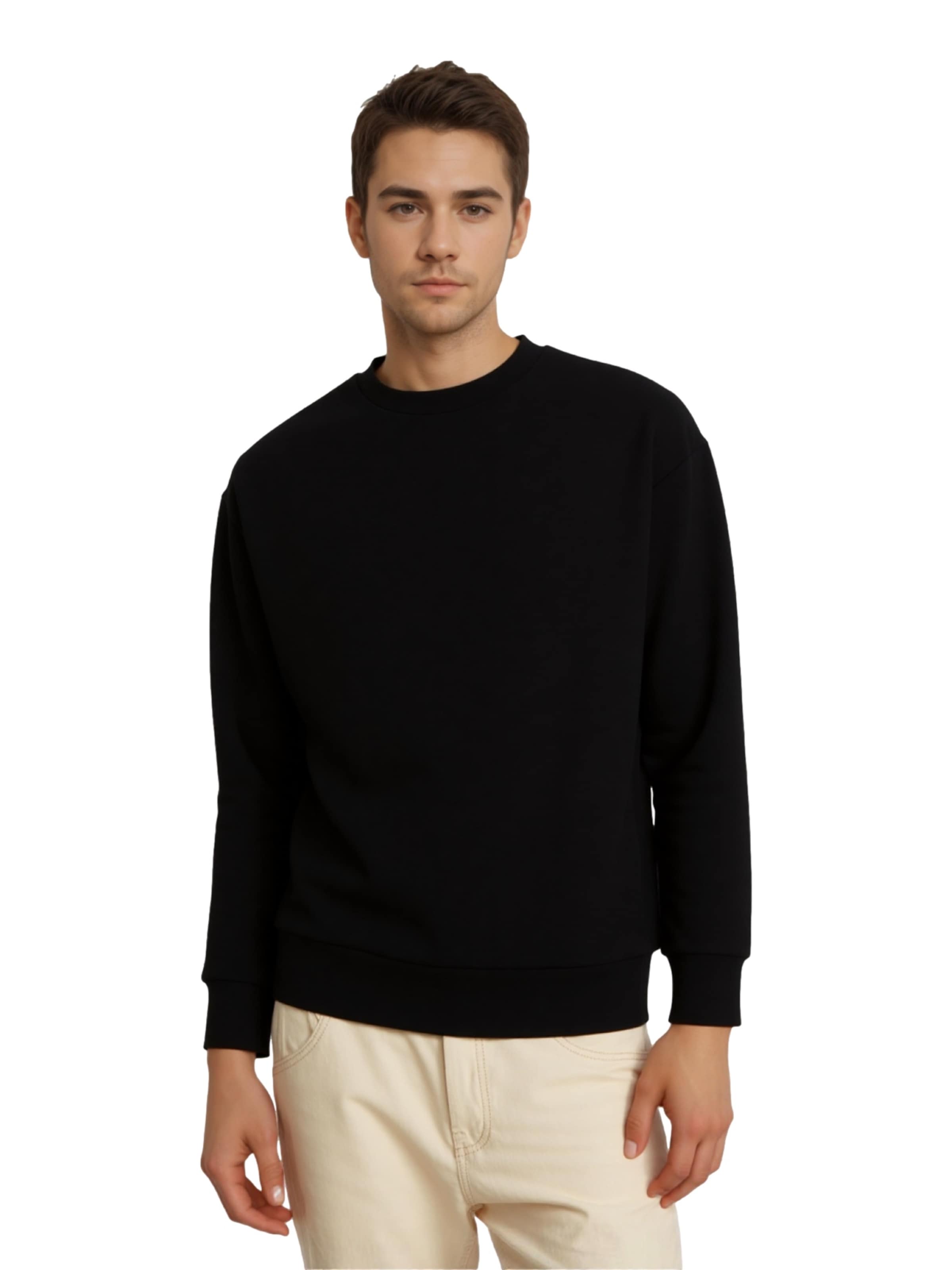 JACK & JONES Tréning póló 'JJEBARRON' - fekete: elől