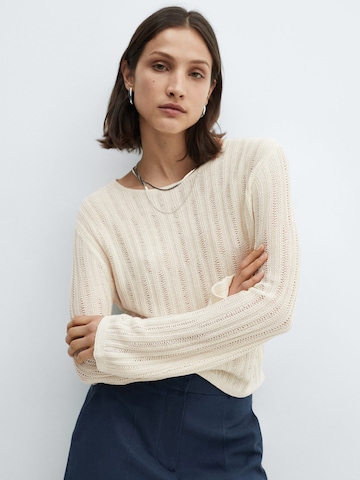 MANGO Sweater 'TIERRA' in Beige: front