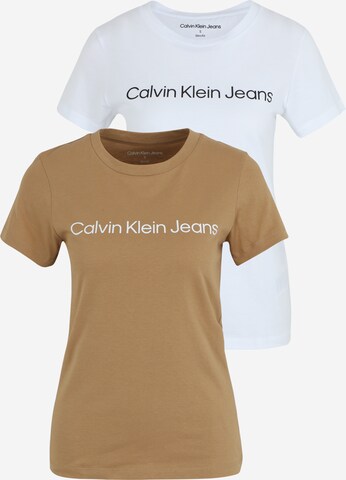 Calvin Klein Jeans T-Shirt in Beige: predná strana