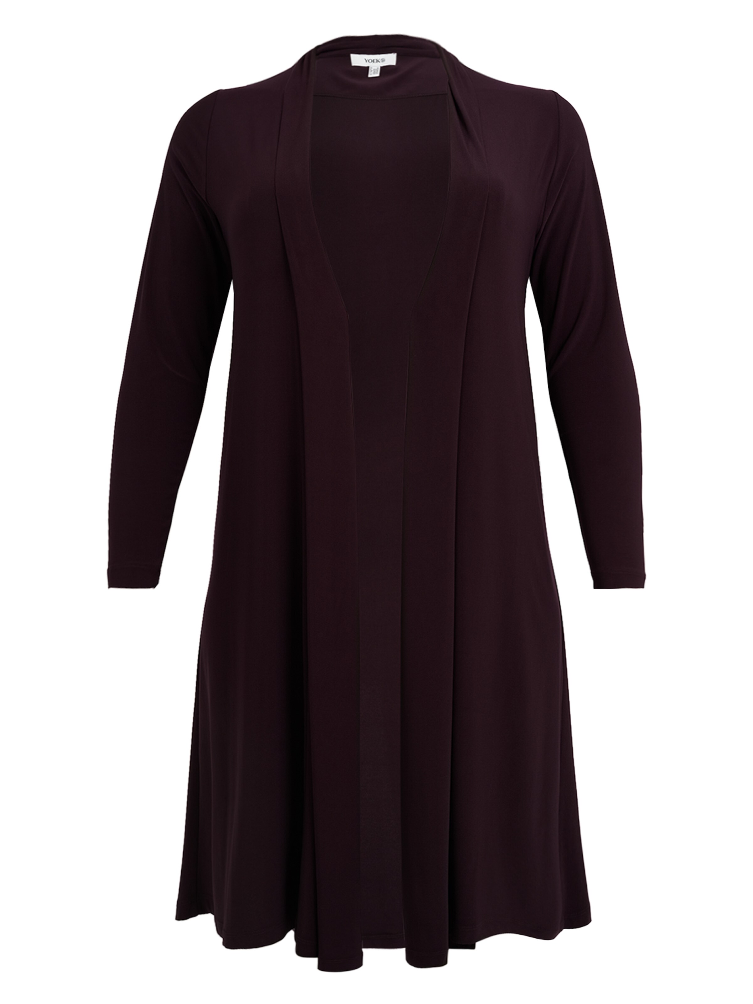 YOEK Gebreid vest in M-L in de kleur Aubergine, Productweergave