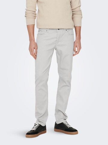 Only & Sons Regular Панталон 'LOOM' в бяло: отпред
