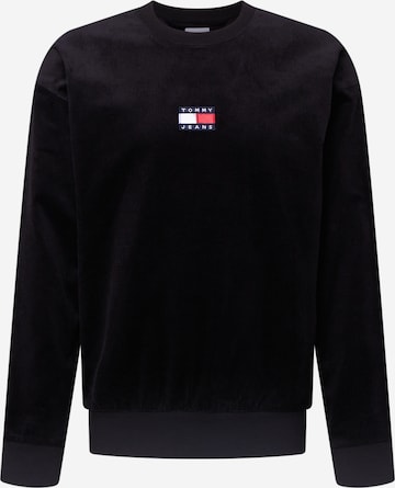 Tommy Jeans Sweatshirt 'Corduroy' in Black: front