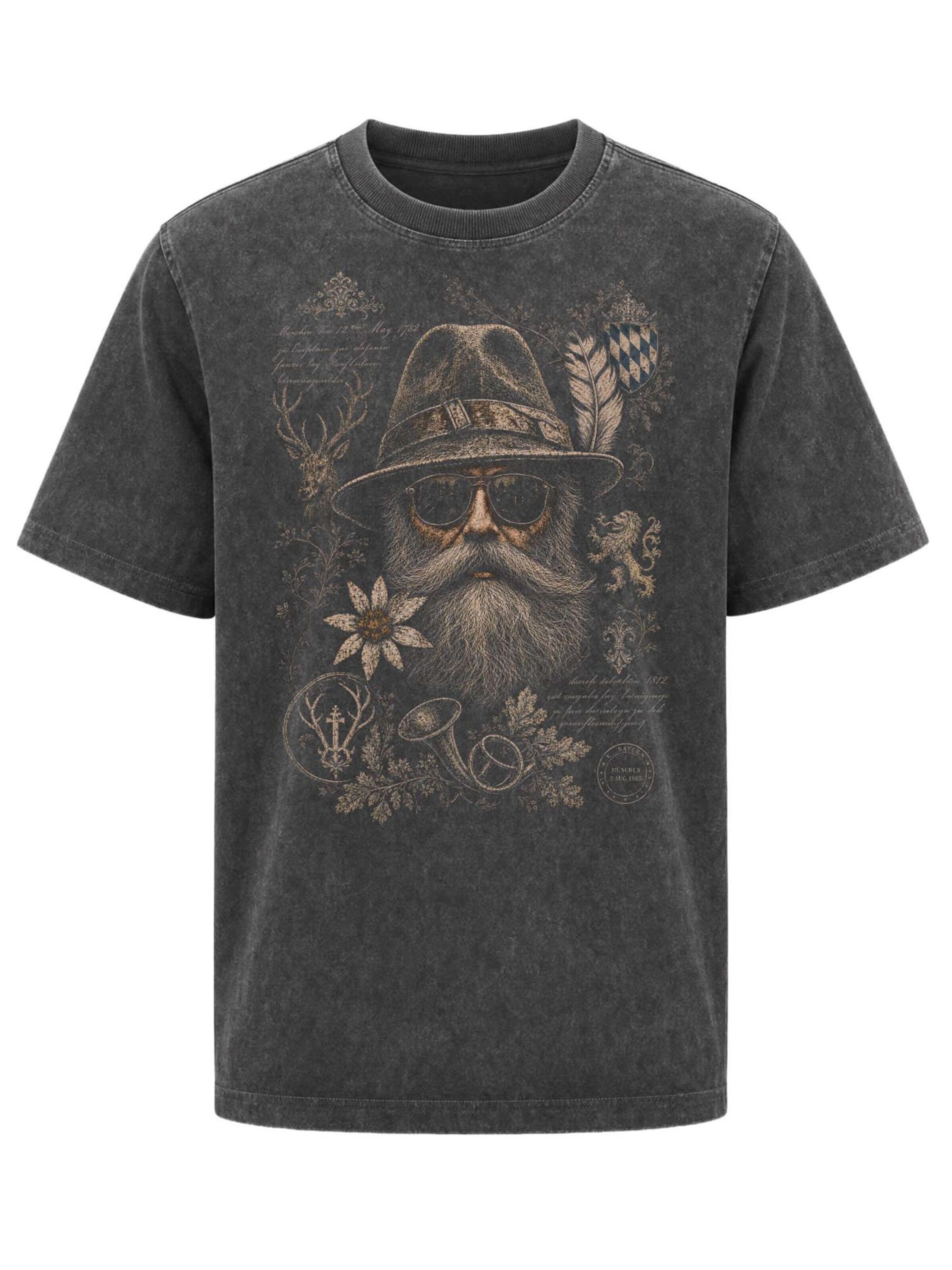 Neverless Shirt 'Bavarian' in Grey: front
