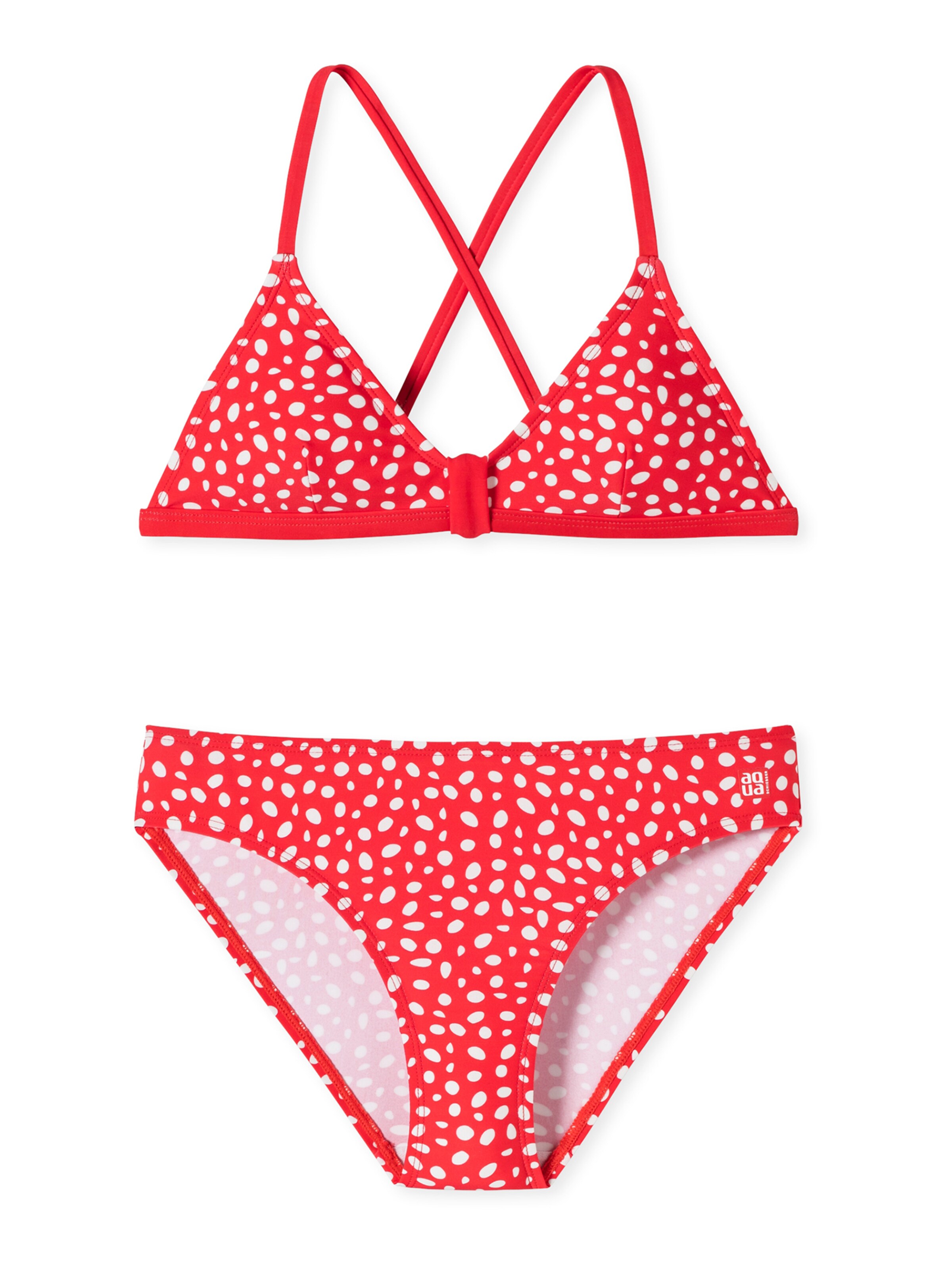 SCHIESSER Triangel Bikini ' Diver Dreams ' in Rood: voorkant