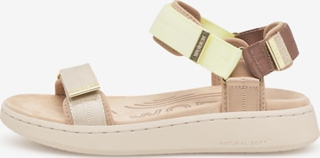 WODEN Sandaler 'Line' i gul: forside