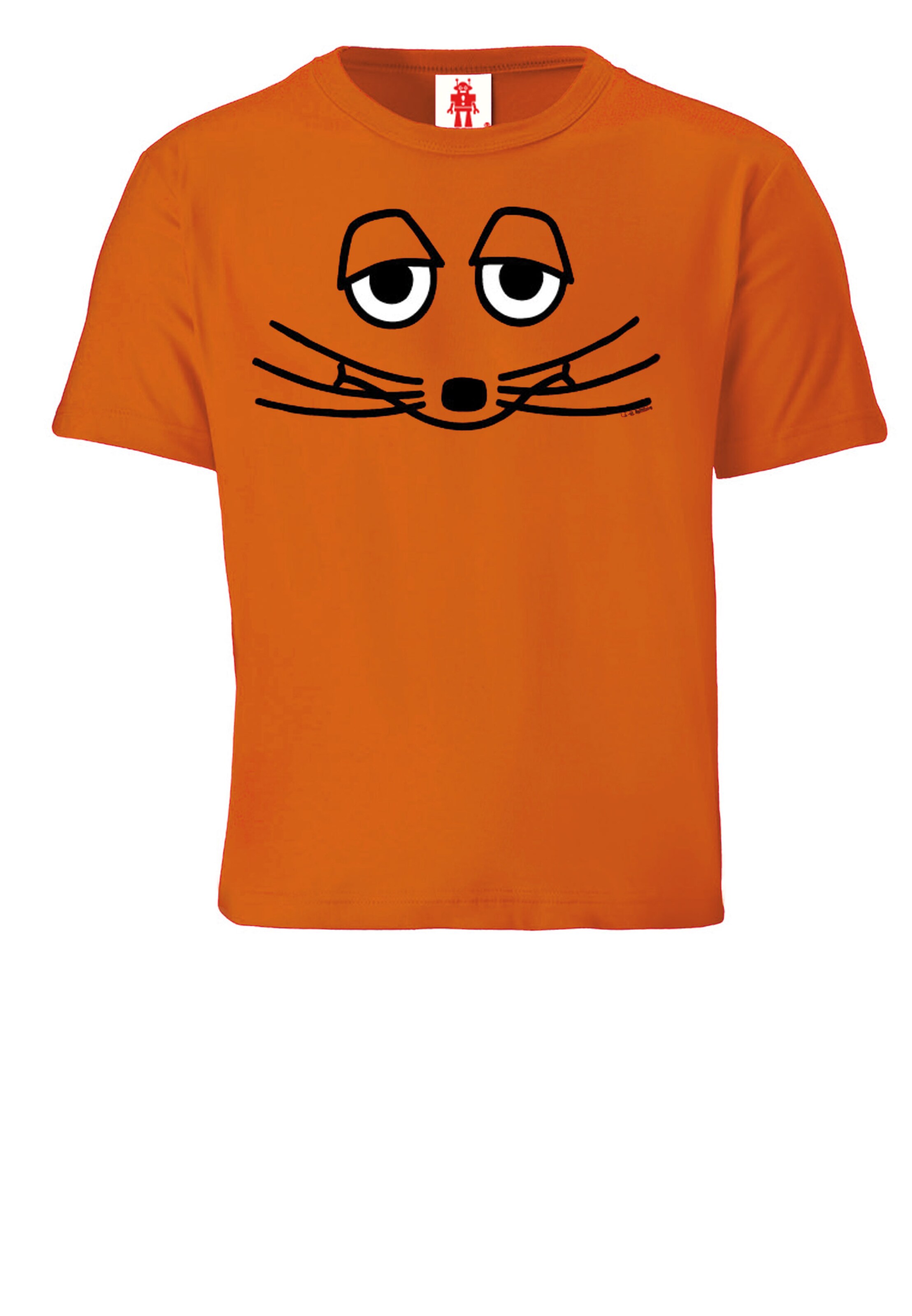 LOGOSHIRT T-Shirt 'Die Maus - Gesicht' in Orange: Vorderseite