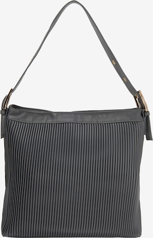 Borsa a spalla di faina in grigio: frontale