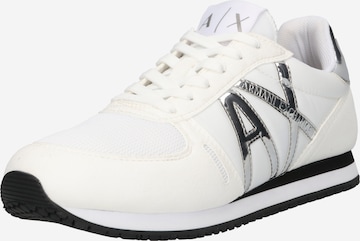 ARMANI EXCHANGE - Sapatilhas baixas em branco: frente