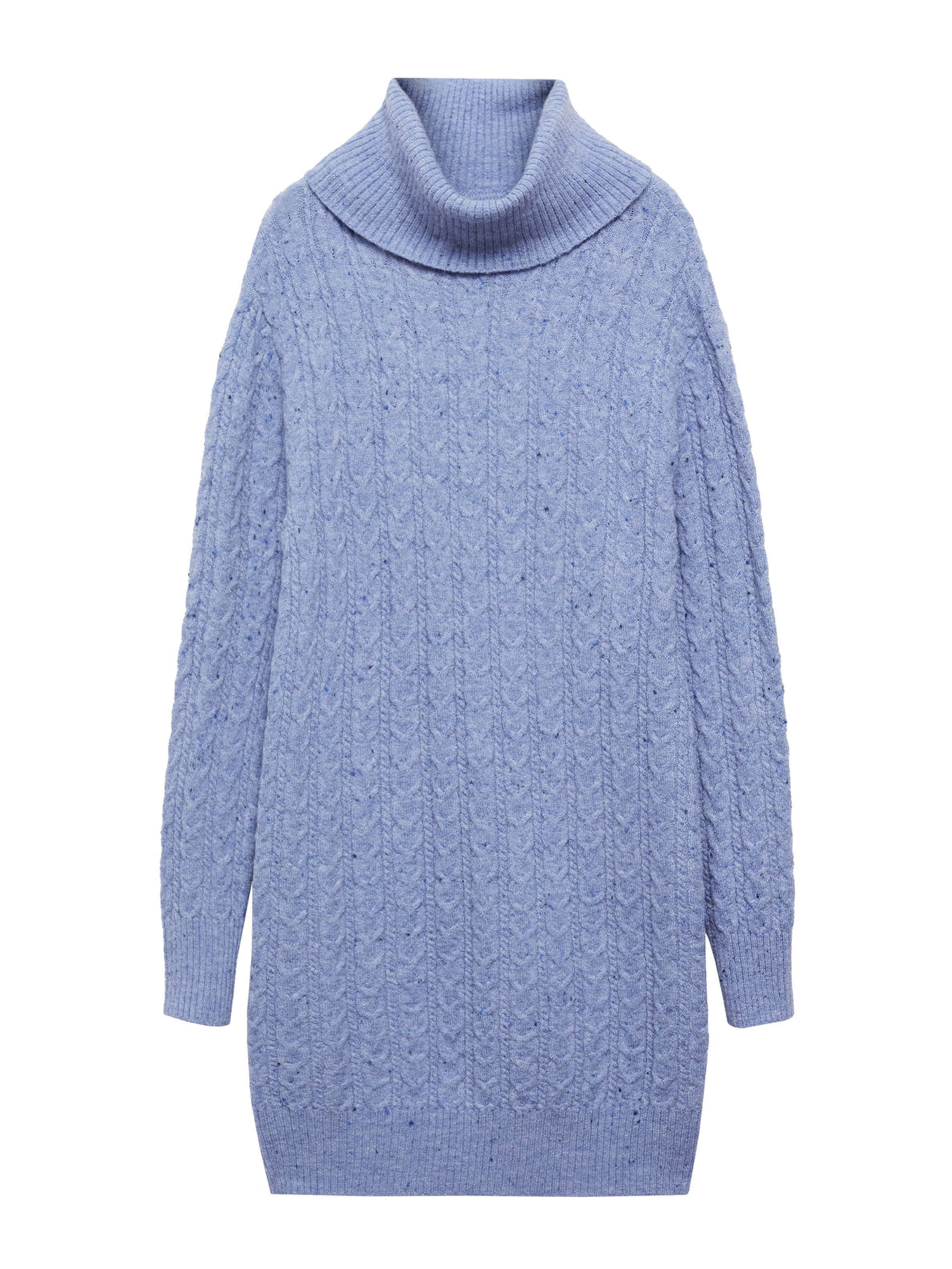 MANGO Stickad klänning 'Trenzi' i blå: framsida