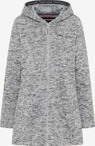 BRUNO BANANI Fleece jas in Grijs: voorkant