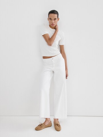 MANGO Wide leg Jeans 'CATHERIN' in White