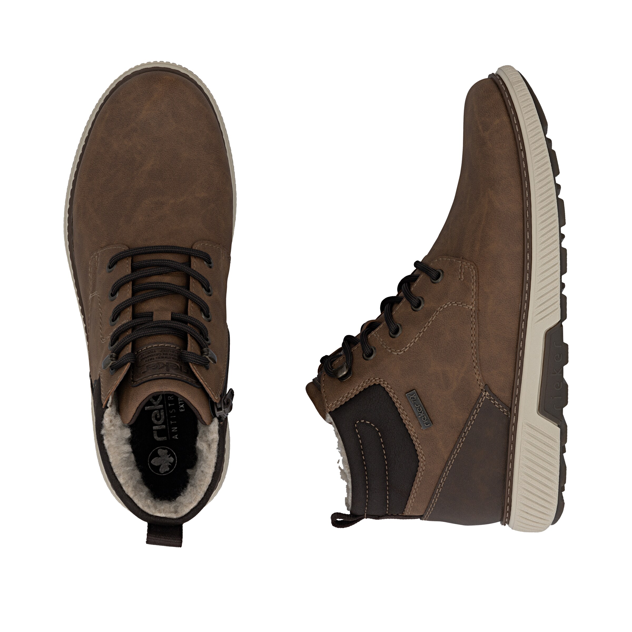 Bottes à lacets Rieker en marron