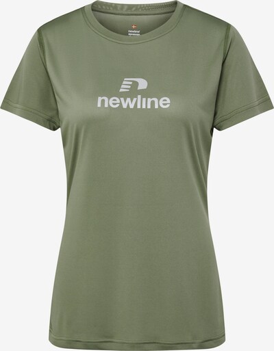 Newline Functioneel shirt 'BEAT' in de kleur Lichtgrijs / Olijfgroen, Productweergave
