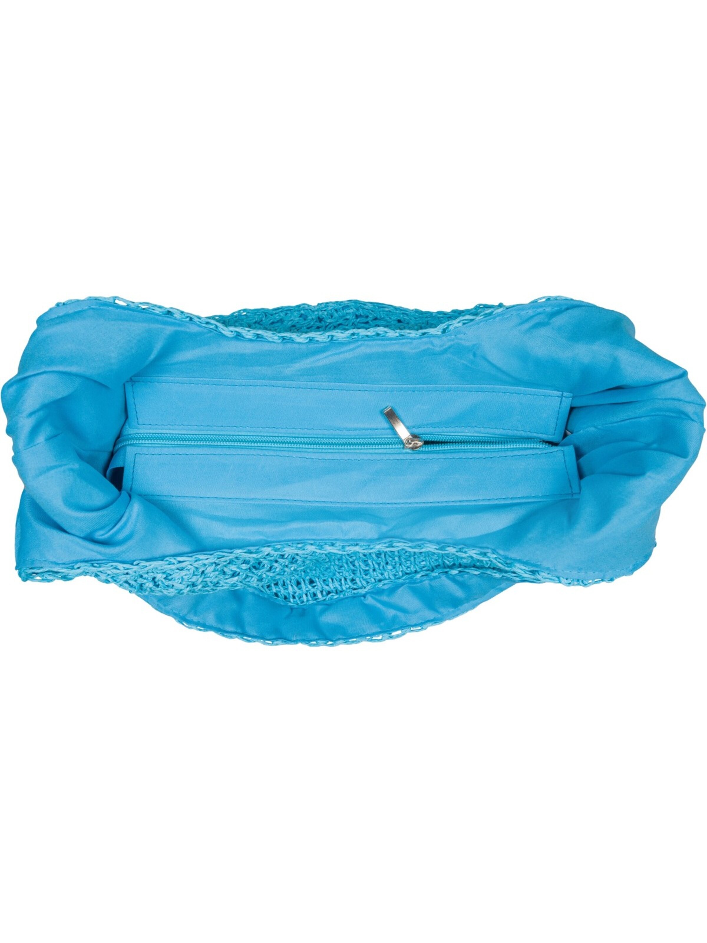 styleBREAKER Schultertasche 'Papierstroh Beuteltasche'‌‌‌ in Blau