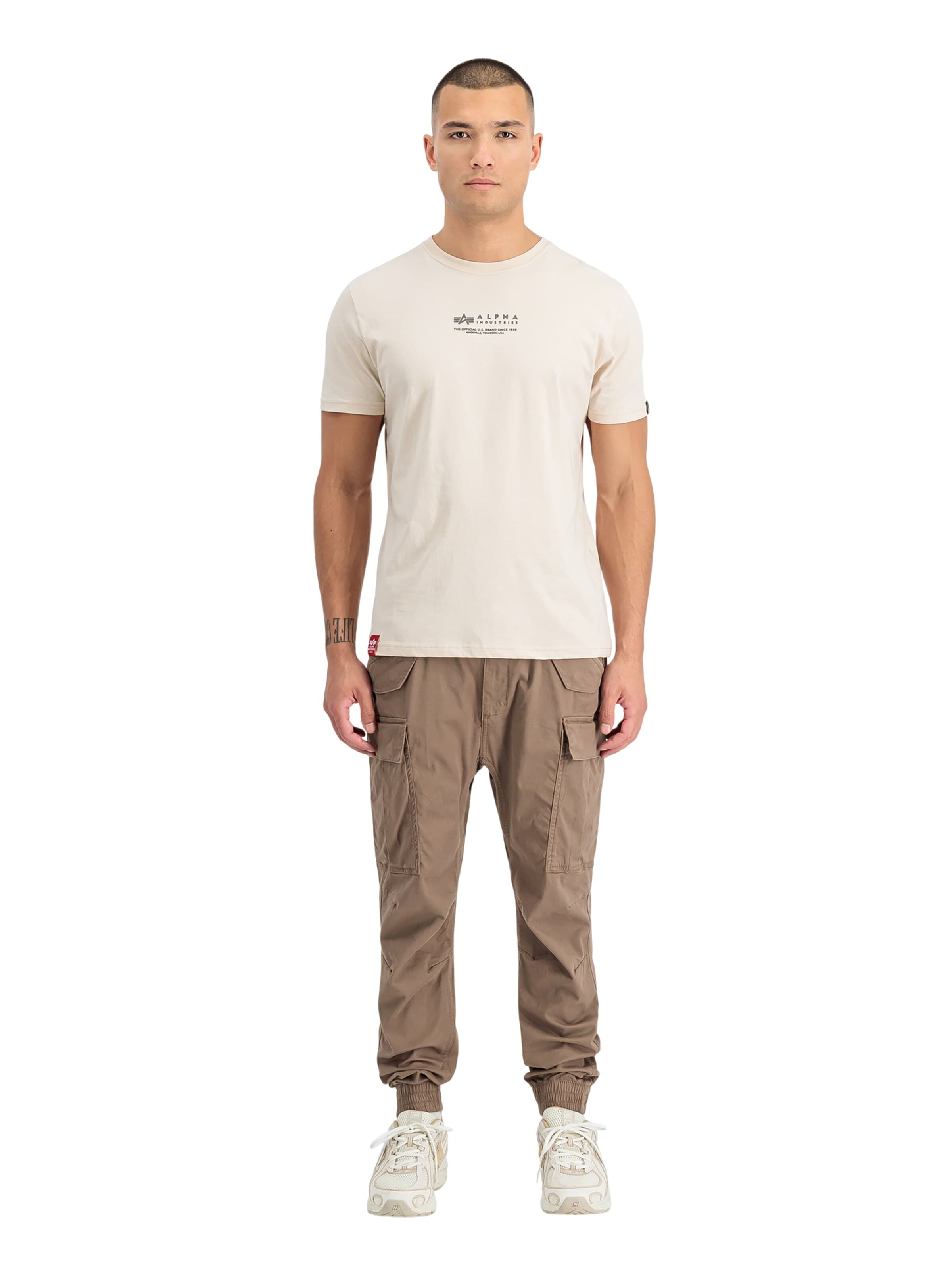 ALPHA INDUSTRIES Shirt 'Alpha Wording'‌‌‌‌ in Weiß: Vorderseite