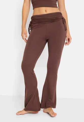 évasé Pantalon LSCN by LASCANA en marron : devant